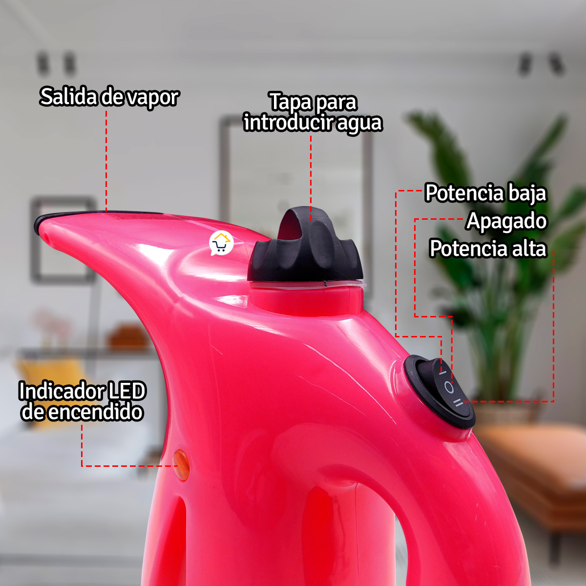 Vista 3 de Vaporizador Ropa Tratamiento Facial PLA1 - color: fucsia